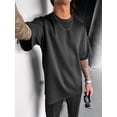 thumbnail image 5 of Men's Sets Crew Neck Set Pockets 2 Piece Shirt Shorts Outfit for Summer Black S, 5 of 7