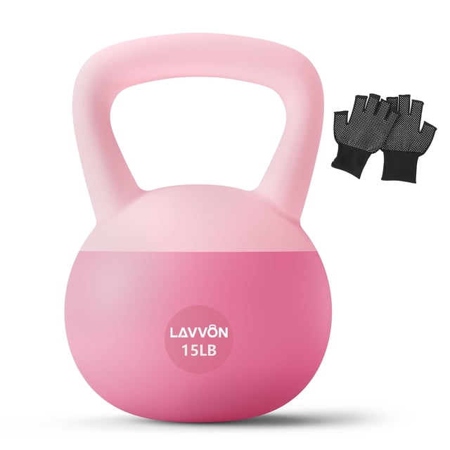 Kettlebell LAVVON suave antideslizante rosa de 6,5 kg