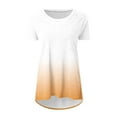 thumbnail image 3 of Aofany Plus Size Tops for Women Plus Size Print V Neck Short Sleeved Long T-shirt Blouse, 3 of 4
