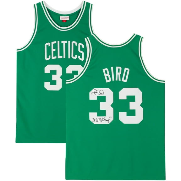 Larry Bird Boston Celtics Autographed Green Mitchell & Ness 1985-1986 Authentic Jersey with "3x NBA Champ" Inscription - Limited Edition of 133 - Fanatics Authentic Certified