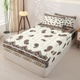 thumbnail image 2 of Homewish Vintage Boho Paisley Zipper Twin Comforter Sets with Fitted Sheet and 2 Pillowcases,Bohemian Damask Floral Zipper Bedding Set,Cream,Reversible,4pcs, 2 of 8