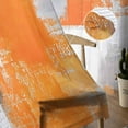 thumbnail image 5 of Burnt Orange Grey Semi Sheer Curtains 63 Inch Length 2 Panels Set, Modern Oil Painted Abstract Art Sheer Kitchen Curtain Privacy Voile Window Curtain for Living Room Bedroom Rod Pocket Drapes, 5 of 7