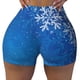 thumbnail image 2 of Fotbe Blue Christmas With Snowflakes Shorts Sin Costuras – Shorts Deportivos de Cintura Alta para Mujer, Elásticos para Gimnasio, Yoga, Running o Ciclismo-Small, 2 of 8