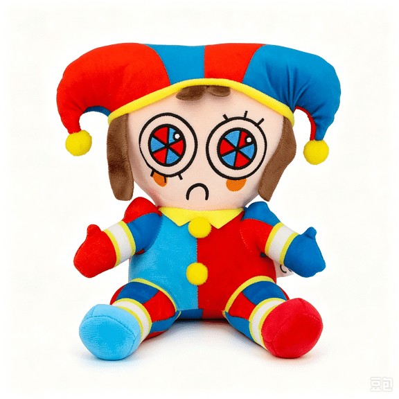The Amazing Digital Circus Pomni Sitting Plush, Cute Clown Stuffed Doll, Soft Plush Toy Gift for Kids & TADC Fans