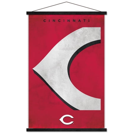 MLB Cincinnati Reds – Logo 25 Wall Poster with Magnetic Frame 22.375 x 34