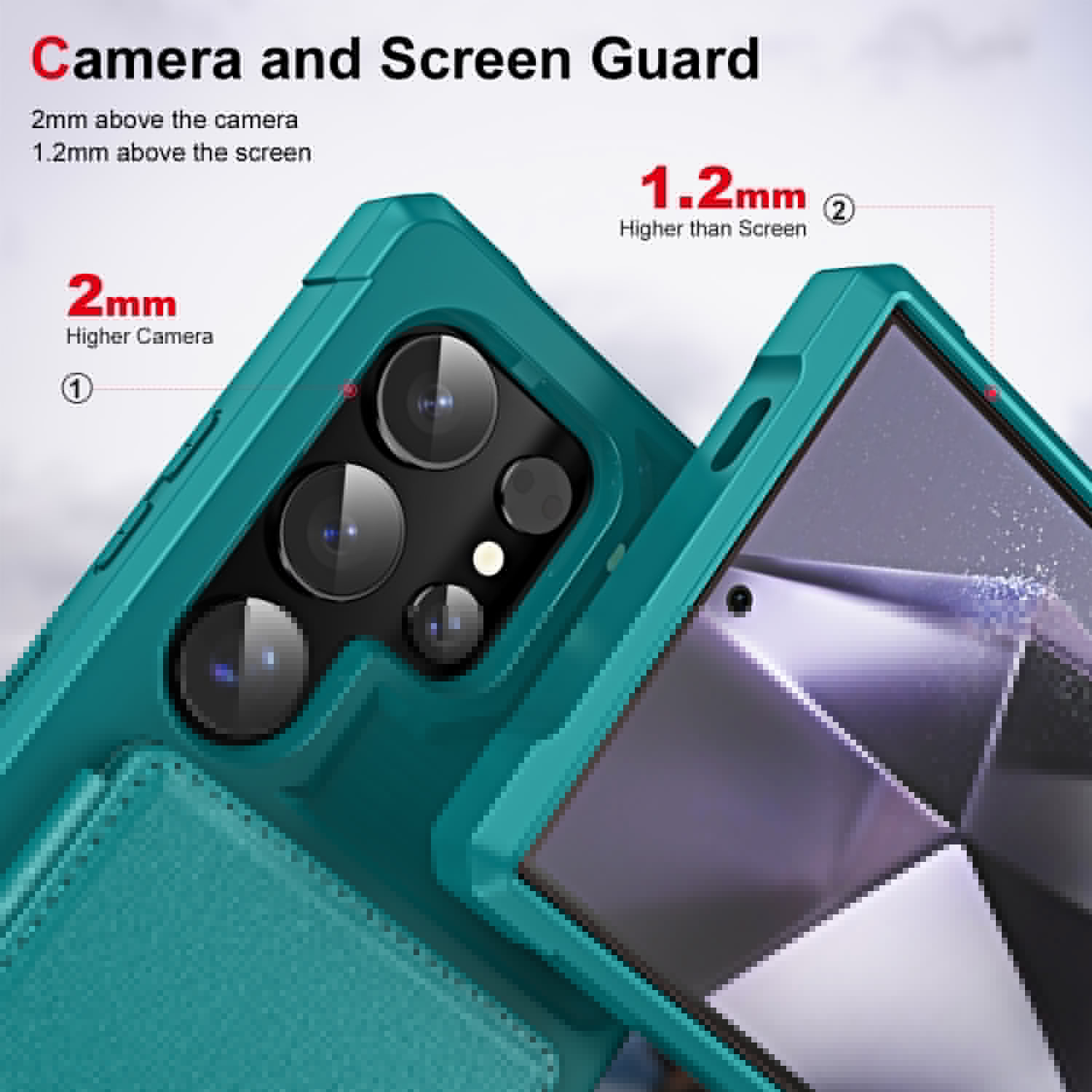 thumbnail image 3 of Allytechgroup Slim Fit for Samsung Galaxy S25 Ultra Case, Protective PU Leather Wallet Cover with Card Holder RFID Blocking Back Case Shockprooof Back Cover for Samsung Galaxy S25 Ultra, Green, 3 of 7