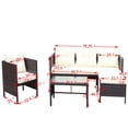 thumbnail image 5 of Gzxs Outdoor Sectional Furniture, 4 Pieces Patio PE Rattan Wicker Sofa Set, All Weather Patio Conversation Set with Cushions and Coffee Table for Deck, Lawn and Pool (Brown/Beige), 5 of 10