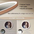 thumbnail image 4 of Bathroom Wood LED  Circular 24" Mirror with Lights Wood Frame Round Lighted Mirror for Bathroom Wall Round Makeup  Lighted Mirrors Anti Fog 3 Color Dimmable Bathroom Circle Vanity Light up Mirror, 4 of 6