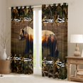 thumbnail image 2 of jejeloiu Rustic Hunting Curtains Pack of 2 (42x84 Each),Safari Animal Bear Curtains Blackout,Brown Green Bedroom Curtains For Boys,Ultra Soft Home Decor, 2 of 6