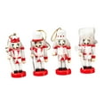 thumbnail image 4 of Kokiya Wooden Nutcracker Christmas Nutcracker Ornament 10cm Collectibles Puppet Mini Figure for Weddings Indoor Party Favors White Red, 4 of 9