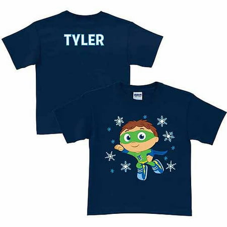 Personalized Super Why! Snowy Adult T-Shirt, Navy