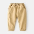 thumbnail image 2 of Gibobby Boys Jeans Denim Elastic High Waisted Wide Leg Baggy Cargo Pants with Pockets(Khaki,1-2 Years), 2 of 3