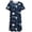 Navy Print, variant on Pinspark Hospital Gowns Open Back for Women Bedridden Nightgowns Back Opening Short Sleeve Post Surgery Tear Away Adaptive Dresses