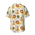 thumbnail image 2 of Vsdgher Tiger Lion Print Men's Wrinkle Free Untucked Cuban Shirt Business Casual Button Down Shirts Short Sleeve Shirt, 2 of 7