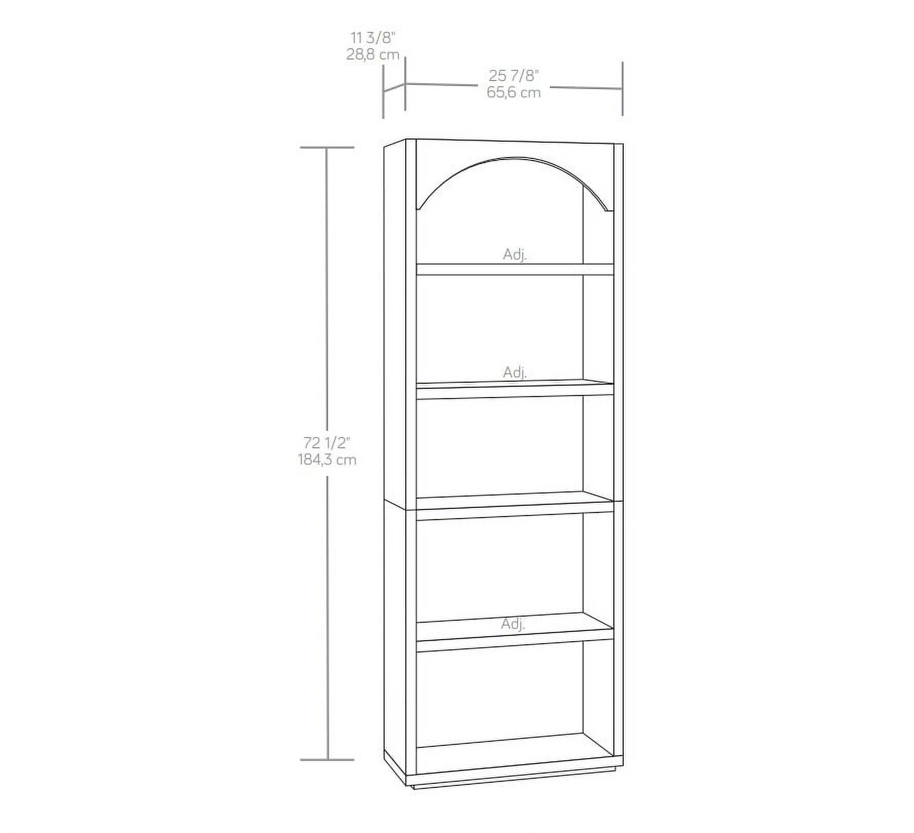 Mainstays Westley 5-Shelf Arch Bookcase, Black photo 7