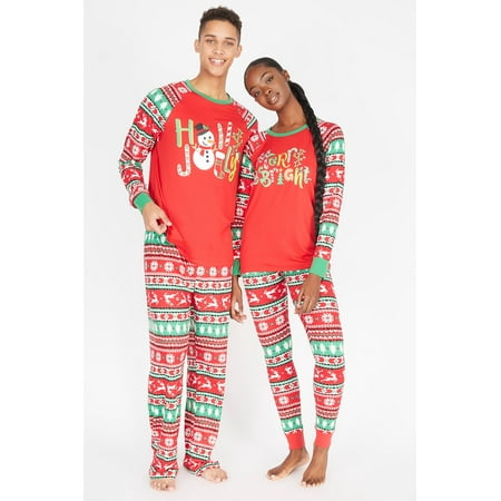 Urban Planet Men's Fammy Jammies 2-Piece Christmas Holly Jolly Graphic ...