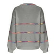 thumbnail image 5 of POROPL Fall Sweaters for Women Long Sleeve V-Neck Sweater Oversized Striped Top Pullover Size S-XL, 5 of 9