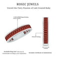 thumbnail image 6 of Rosec Jewels Lab Grown Ruby Eternity Band for Women - Baguette Ruby Anniversary Band Ring - AAAA Quality Certified, 18K White Gold, US 11.50, 6 of 7