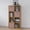 Walnut, variant on 3 Tier Wooden Floor Standing Bookcase with Wheels, Slide Out Drawer and Door, Mobile File Cabinet for Office Bedroom Living Room, White