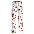 thumbnail image 5 of Christmas Pajama Pants for Women Comfy Christmas Deer Santa Claus Print Pjs Pants Soft Casual Sleep Lounge Pants Elastic Waist Pj Bottoms Hot Pink,M, 5 of 5