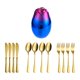 thumbnail image 1 of Conjunto de cubiertos de cubiertos de acero inoxidable de 12 piezas Conjunto de cubiertos con cuchillas organizador de huevo en forma de huevo Spoon soporte, 1 of 8