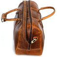 thumbnail image 3 of Craftshades Vintage Buffalo Leather Travel Duffel Bag, Full-Grain Leather, YKK Metal Zippers, 20 Inch (Tan), 3 of 5