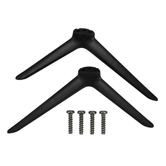 1 Pair Universal TV Stand Base Legs Tabletop TVs Double Hole Plastic Feet Screen Adjustable Replacement