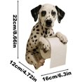 thumbnail image 2 of Porte-papier Hygiénique pour Chien, Porte-Rouleau de Toilette en Résine 3D pour Chiot, Organisateur Réaliste de Serviettes pour Rouleaux Standard, Mignon Distributeur de Mouchoirs Mural Dalmatien avec Étagère de Rangement, pour Déco de Cuisine et Salle de Bain, 2 of 8