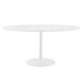 thumbnail image 2 of Modway Lippa 60" Round Modern Wood Top Dining Table in White, 2 of 8