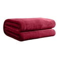 Honeeladyy Flannel Blanket Wine Throw Blankets for Couch & Bed, Solid