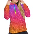 thumbnail image 5 of Yiaed Holiday Shiny Print Womens Casual Hoodies Crew Neck Long Sleeve Sweatshirts With Pocket Pullover Tops Women's Hooded Sweatshirt-XX-Large, 5 of 5