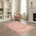 thumbnail image 2 of ODIKA 4'x6' Ultra-Soft Area Rug, Quicksand Vintage Boho Scroll Symmetry Distressed Plaid Print None Washable, Bare feet friendly, Silk-Touch for Bedroom Home office, 2 of 7