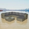 thumbnail image 1 of vidaXL 8 Piece Garden Lounge Set with Cushions Poly Rattan Grey, 1 of 3