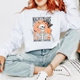 thumbnail image 4 of Nightmare Before Coffee Sweatershirt for Women and Teens Funny Retro Skeleton Halloween White Sweatshirt Adult Medium, 4 of 5