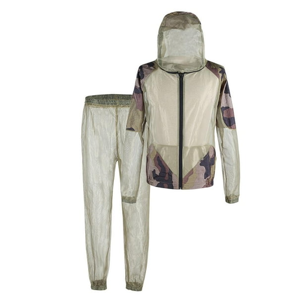 Conjunto de chaqueta y pantalón de malla antiinsectos para pesca al aire libre, talla L y XL L XL