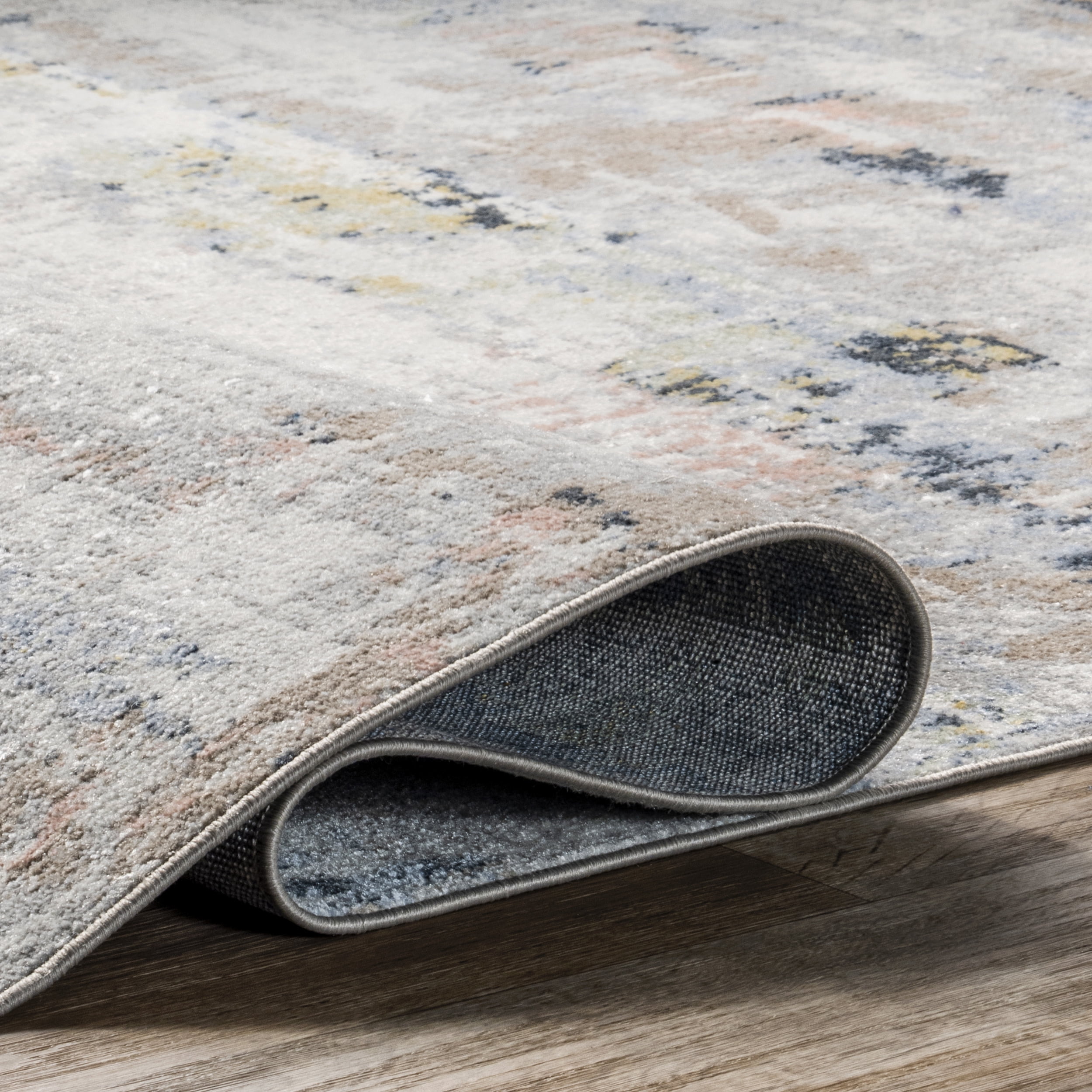 nuLOOM Aaliyah Casual Abstract Machine Washable Area Rug, 5' 3" x 7' 6", Blue