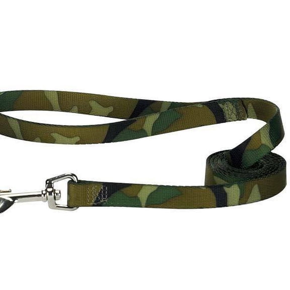 Camoflauge Dog Leashes Tough Nylon Pink or Green Camo Pattern Leads Choose Size (Green - Small 4 ft x 5/8 in)