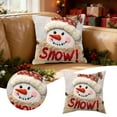 thumbnail image 4 of Christmas Pillow Covers / Cases 18×18 Inch (Pillow Insert Not Included), Flax Material, Soft, Machine Washable, 4 Patterns for Choose, Decoration for Bedroom, Christmas Party, Home, 1PC, 4 of 6