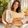 thumbnail image 4 of Yellow Striped Throw Pillow with Insert, Decorative Cushion for Sofa Couch Bedroom, Soft Woven Farmhouse Boho Accent Pillow, 4 of 5
