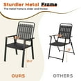 thumbnail image 6 of TQKVIPI Outdoor Patio Dining Chairs Set of 2, Outdoor Patio Chairs, Heavy Duty Metal Dining Chairs with Armrest for Balcony, Deck, Backyard, Lawn, Porch, Kitchen (Black), 6 of 9