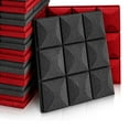 thumbnail image 3 of 12x 30x30cm Paneles De Espuma Para Insonorización Acústica Almohadillas Para Azulejos De Espuma Negra Y Roja Sunnimix Paneles de espuma acústica, 3 of 3