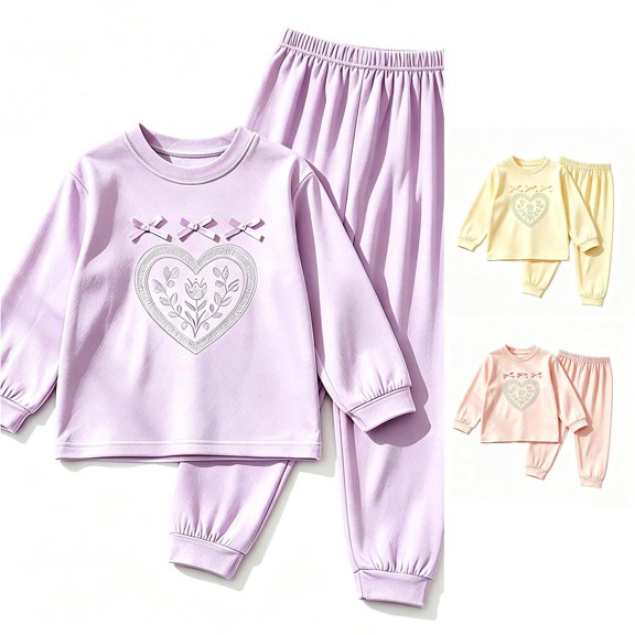 Girls Outfit Casual Small New Comfortable Sleepwear Summer for Girls Relaxed Wide Leg Everyday Pants Set