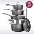 thumbnail image 5 of Granitestone Diamond 10 Piece Nonstick Pots and Pans Set with Platinum Hammered Exterior, Mineral & Diamond Infused Ultra Nonstick, Dishwasher Safe Cookware Set, Induction Capable, As Seen on TV, 5 of 6