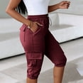 thumbnail image 5 of Yievot Cargo Capri Pants for Women Drawstring Elastic Waist Summer Outdoor Hiking Travel Casual Pants with Multi Pockets, 5 of 8