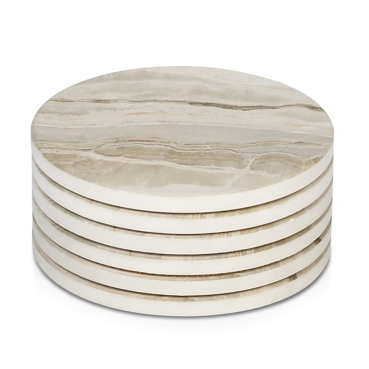 Absorbing Ceramic Coasters with Cork Base Set of 4 Chinese Style Coasters for Drinks Ceramic Coasters set Suitable for Kinds of Mugs and Cups Prevent Furniture from Dirty and Scratched 