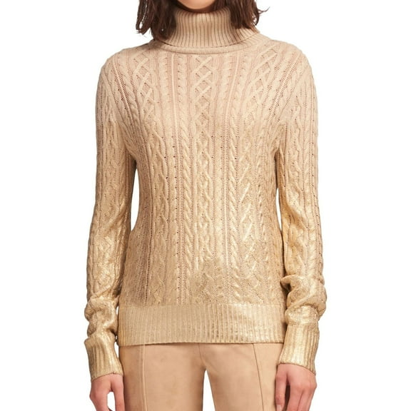 DKNY Womens Metallic Pullover Sweater, Metallic, X-Small