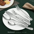 thumbnail image 3 of Lindbes 40-Piece Luxurious Vintage-Style Stainless Steel Cutlery Set for 8 - Durable Flatware with Knife/Fork/Spoon  Utensil Set  Dishwasher Safe  Rust-Resistant  and Easy to Clean for Ho, 3 of 6