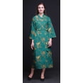 thumbnail image 3 of Bimba Robe en Coton Imprimée Légère pour Femmes, Motif Oiseau Noir et Jaune, Robe Croisée, Demoiselle d'Honneur, Chemise de Préparation TP, 3 of 5