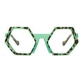 thumbnail image 3 of Polygon Blue Light Blocking Reading Glasses Oversized Green Tortoiseshell Presbyopic Glasses Stylish Candy Color Spring Hinge Readers, 3 of 6