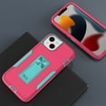 thumbnail image 3 of ELEHOLD Kickstand Rugged Case of iPhone 14 6.1 inch,Made of Hard PC Plastic + Flexible TPU,with Shockproof Dustproof Lens Protection Folding Hidden Form Bracket Case,Rose/Blue, 3 of 6